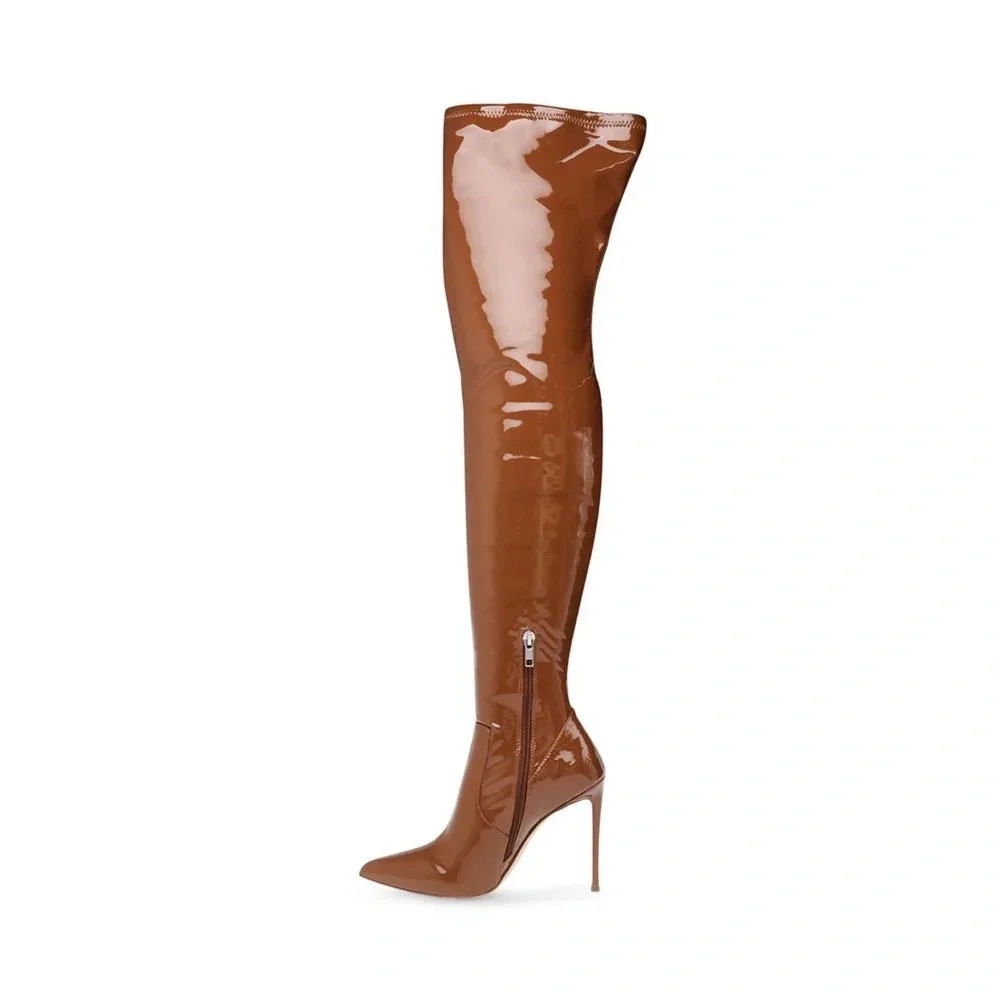 Steve Madden Brown (VAVA) Over-the-Knee Boots with Stiletto Heel - Picture 5 of 7